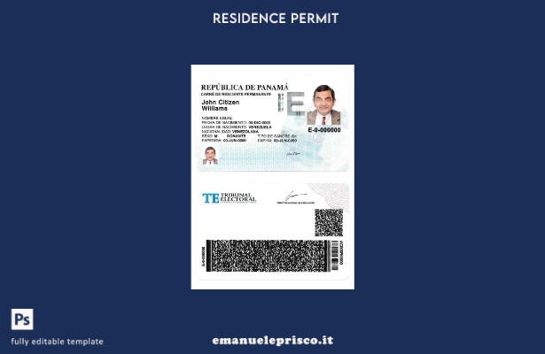 modello di permesso di soggiorno a Panama in stile verificato